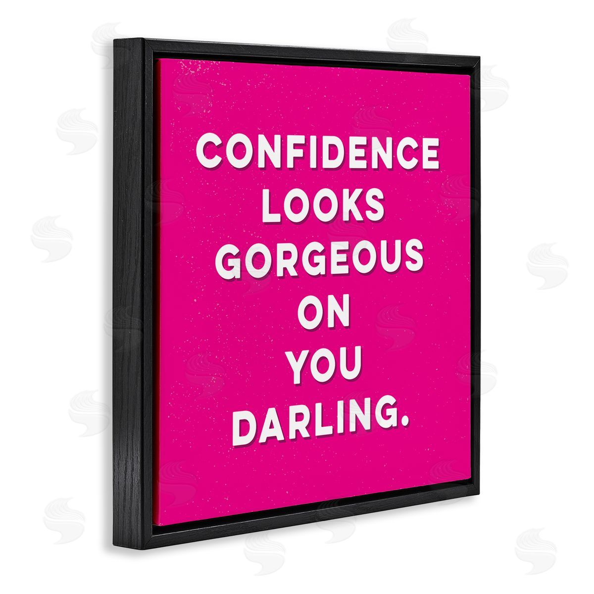 K. Kaufman Confidence Gorgeous On You Phrase Black Floating Frame Canvas Wall Art Print