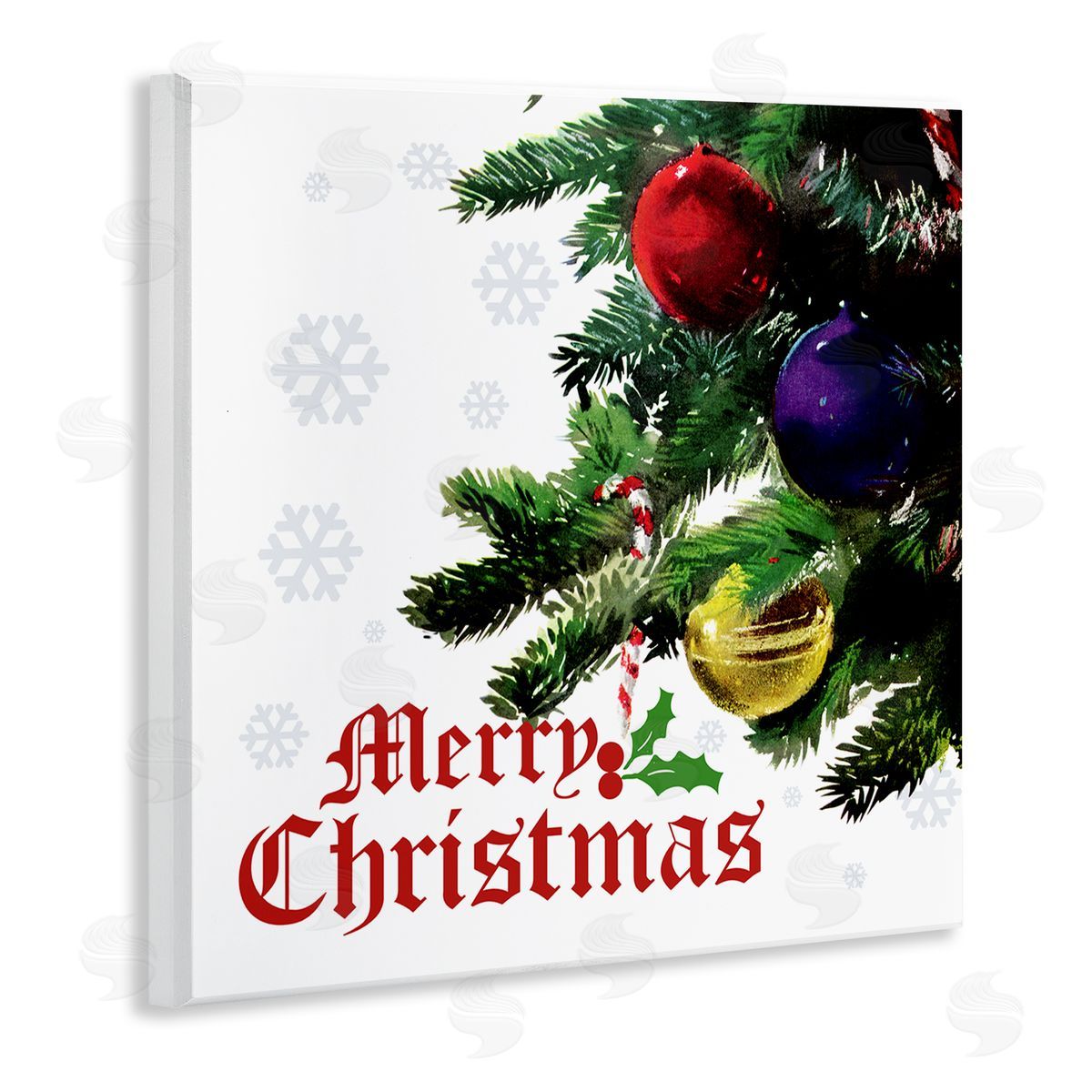 The Saturday Evening Post Merry Christmas Snowflake Pattern Wooden Wall Plaque Art Print