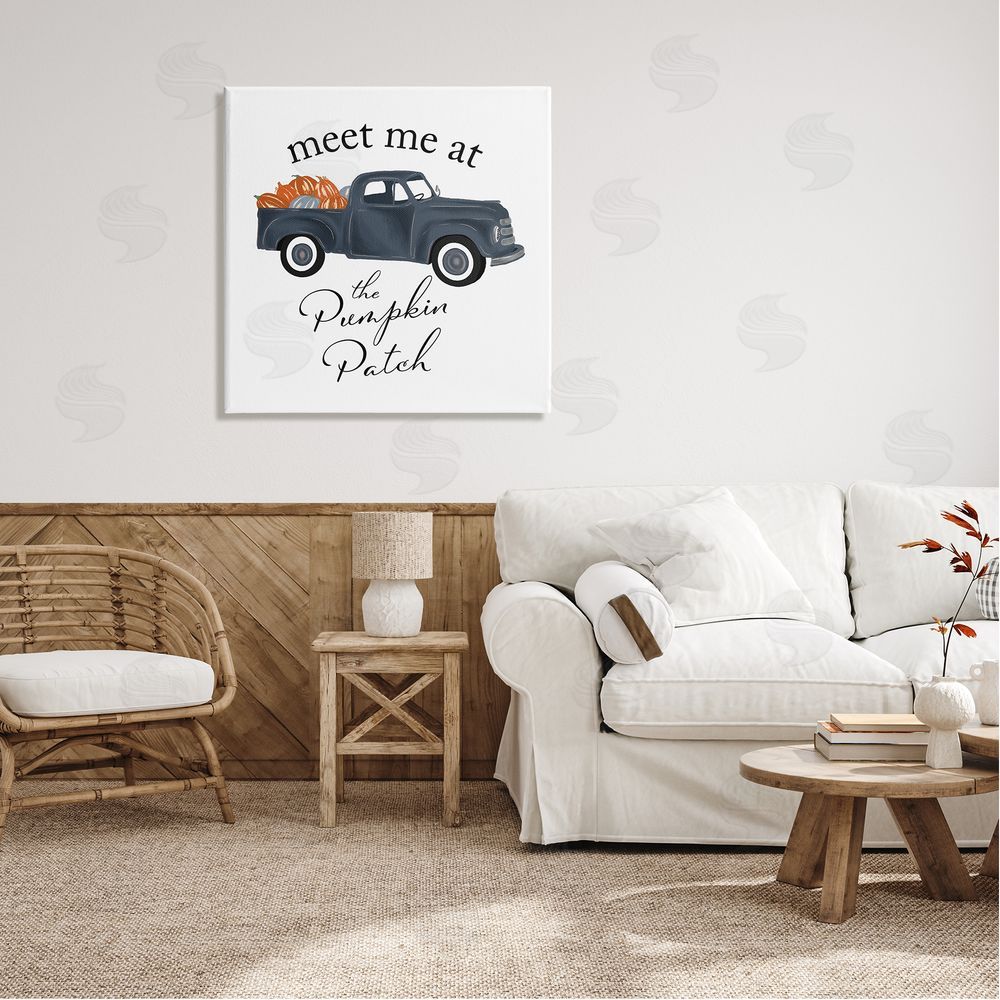 The Saturday Evening Post Meet Me At Pumpkin Patch Truck Canvas Wall Art in Room