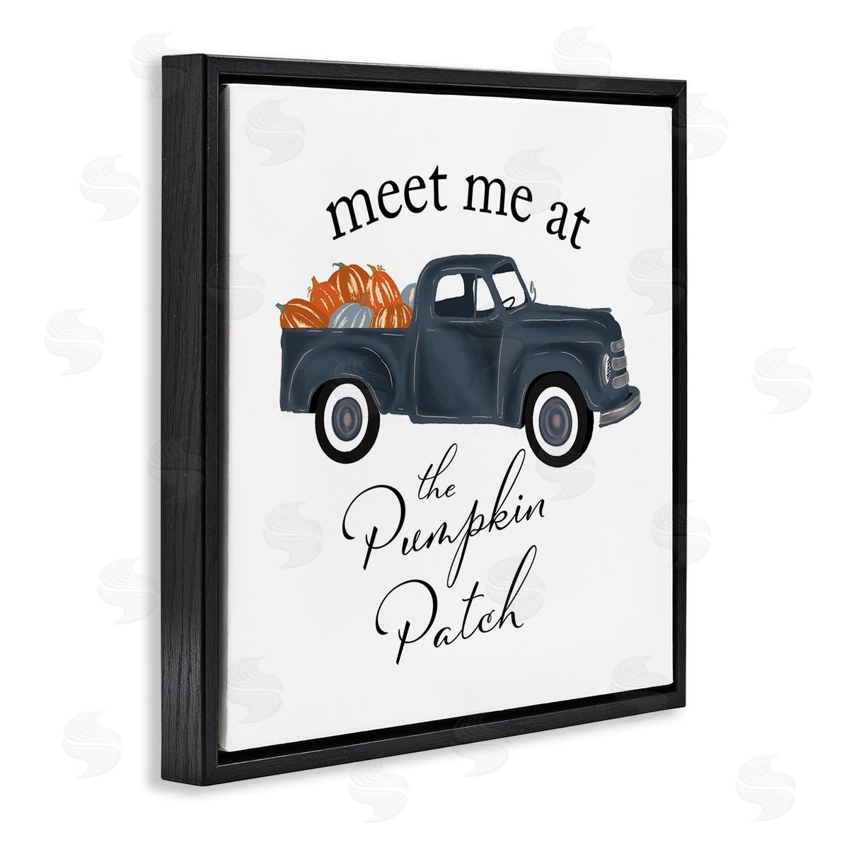 The Saturday Evening Post Meet Me At Pumpkin Patch Truck Black Floating Frame Canvas Wall Art Print