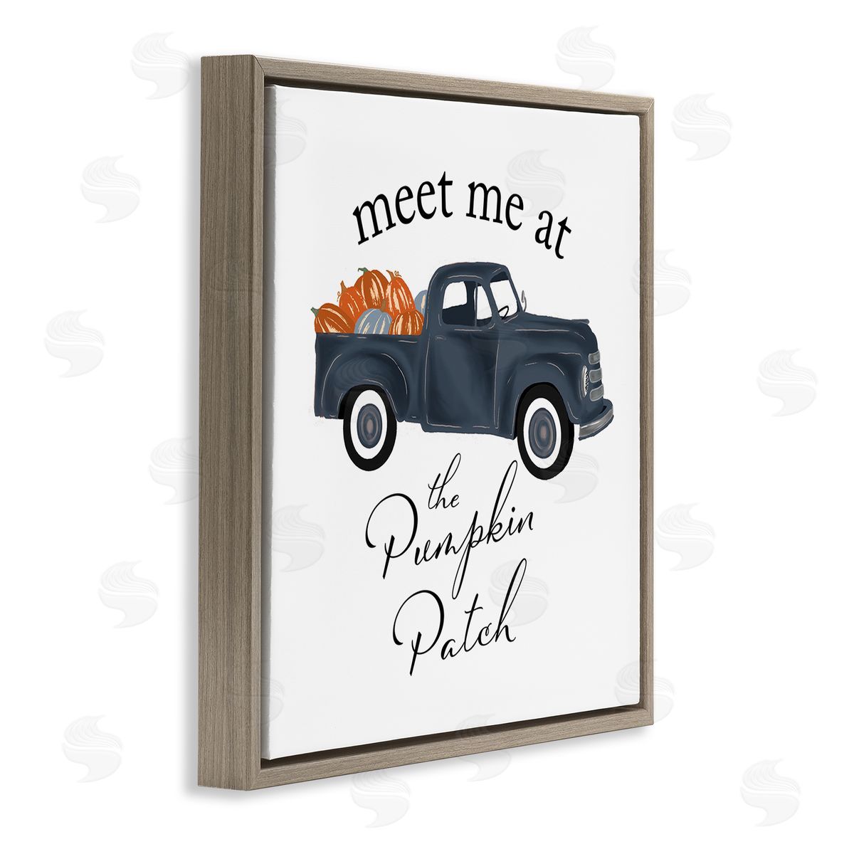 The Saturday Evening Post Meet Me At Pumpkin Patch Truck Brown Floating Frame Canvas Wall Art Print
