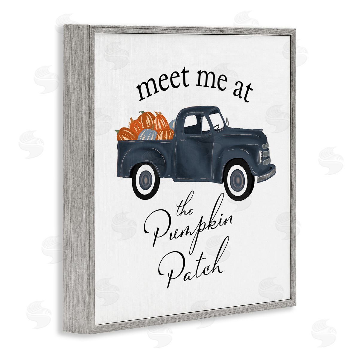 The Saturday Evening Post Meet Me At Pumpkin Patch Truck Gray Framed Glicee Wall Art Print
