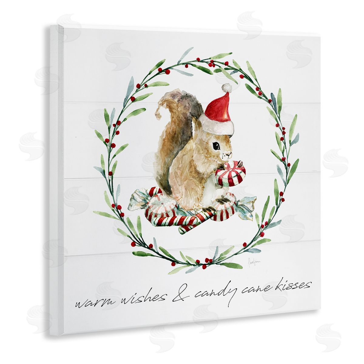 Livi Finn Warm Wishes & Candy Kisses Phrase Wooden Wall Plaque Art Print