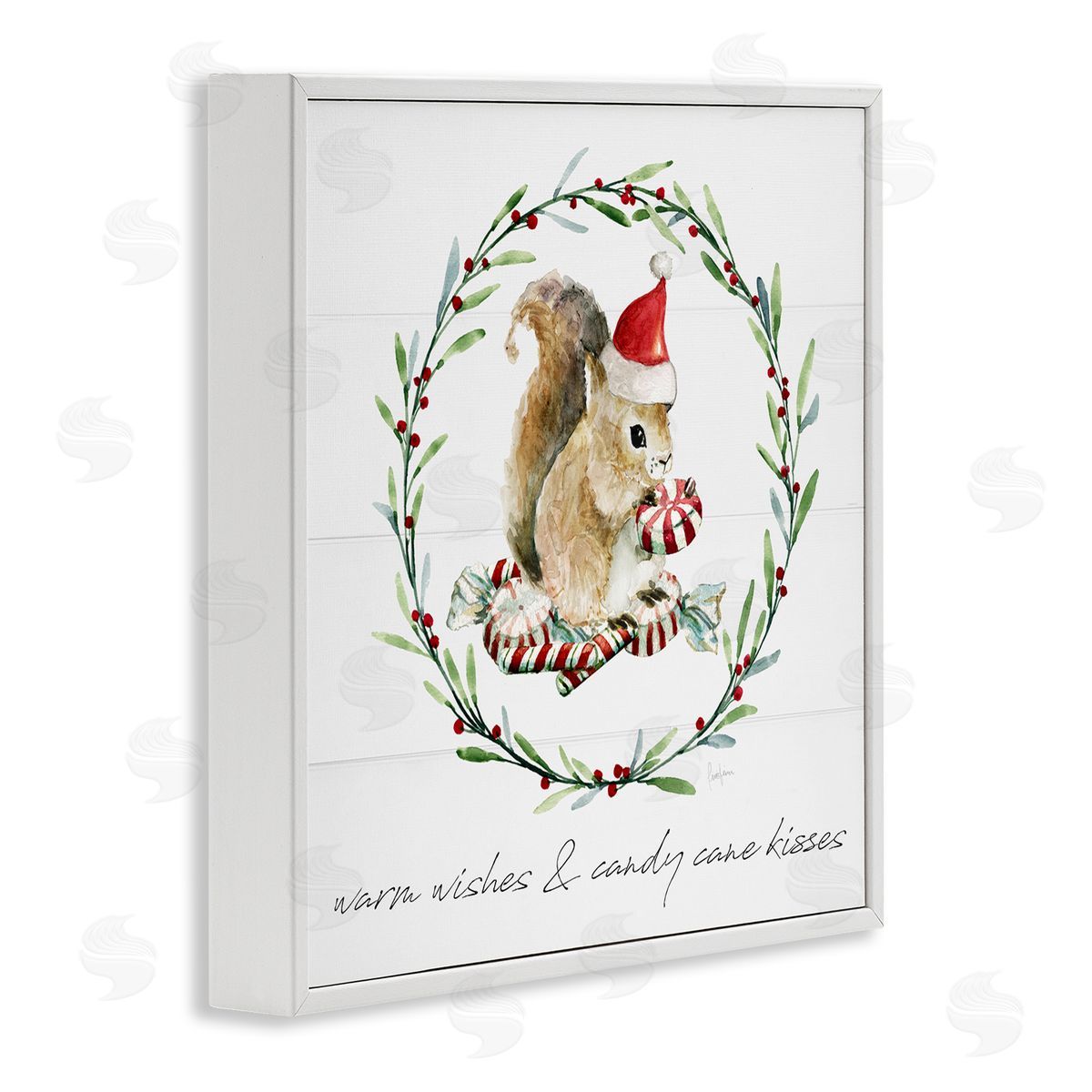 Livi Finn Warm Wishes & Candy Kisses Phrase White Framed Glicee Wall Art Print