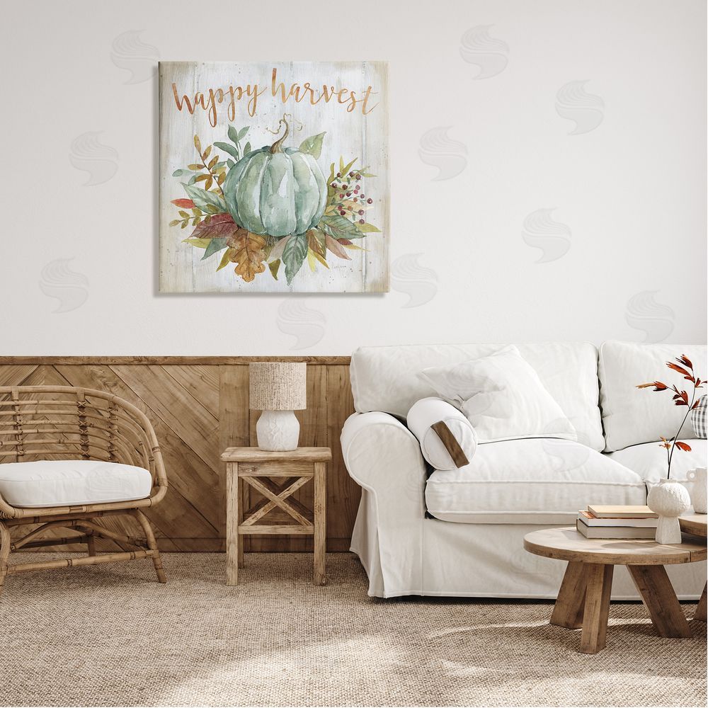 Livi Finn Happy Harvest Seasonal Pumpkin Canvas Wall Art in Room