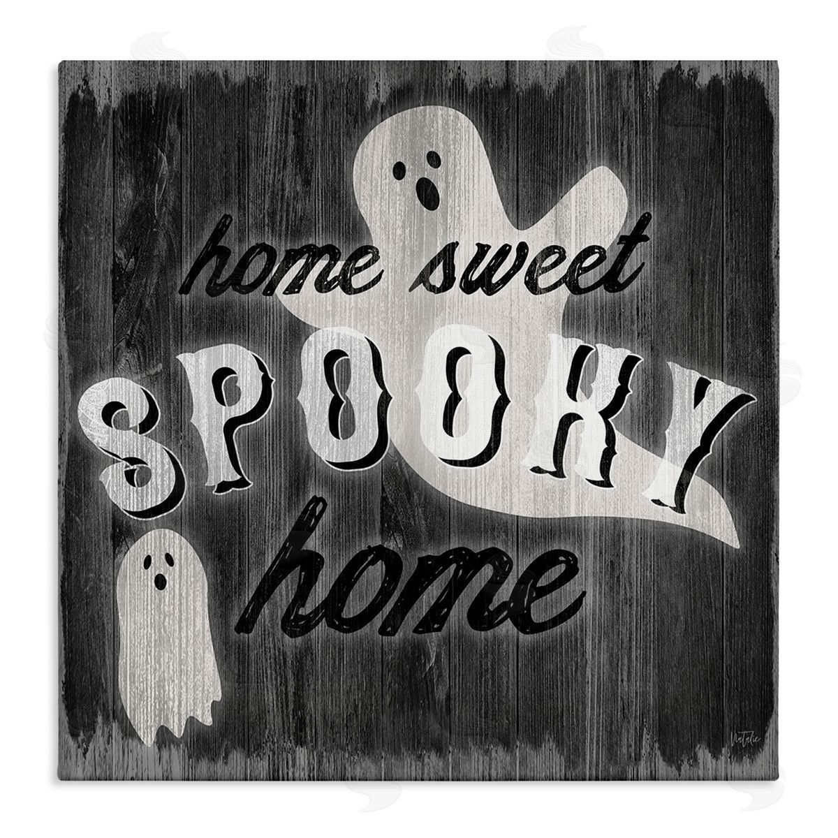 Natalie Carpentieri Sweet Spooky Home Ghosts Sign Stretched Canvas Wall Art Print