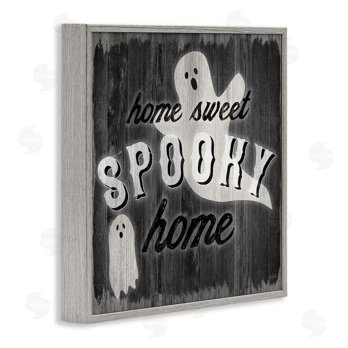 Natalie Carpentieri Sweet Spooky Home Ghosts Sign Gray Framed Glicee Wall Art Print