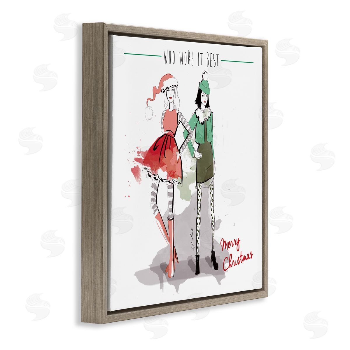 Alison Petrie Who Wore It Best Christmas Fashion Brown Floating Frame Canvas Wall Art Print