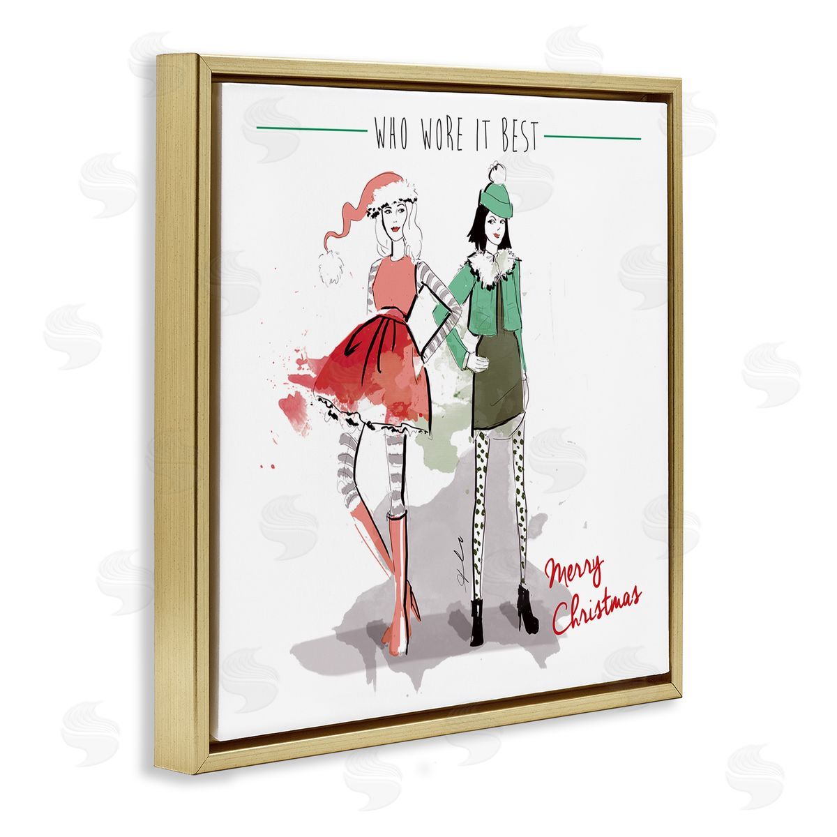 Alison Petrie Who Wore It Best Christmas Fashion Gold Floating Frame Canvas Wall Art Print