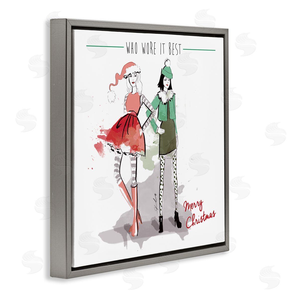 Alison Petrie Who Wore It Best Christmas Fashion Gray Floating Frame Canvas Wall Art Print