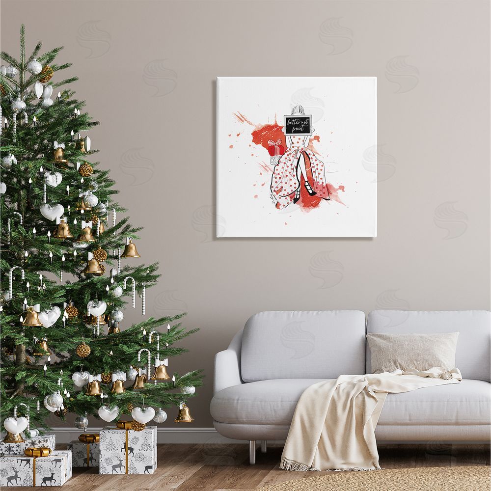 Alison Petrie Better Not Pout Holiday Fashion Canvas Wall Art in Room