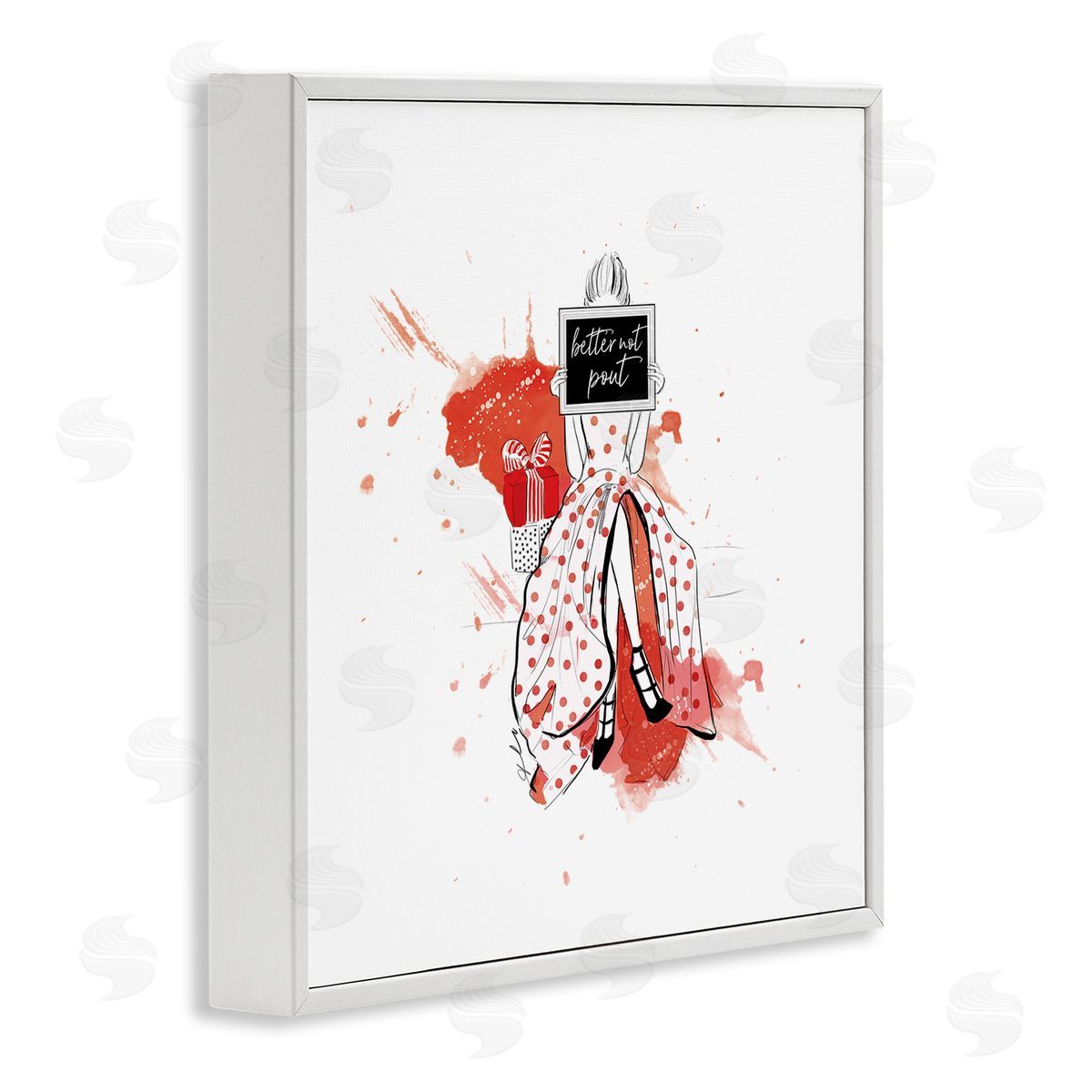 Alison Petrie Better Not Pout Holiday Fashion White Framed Glicee Wall Art Print