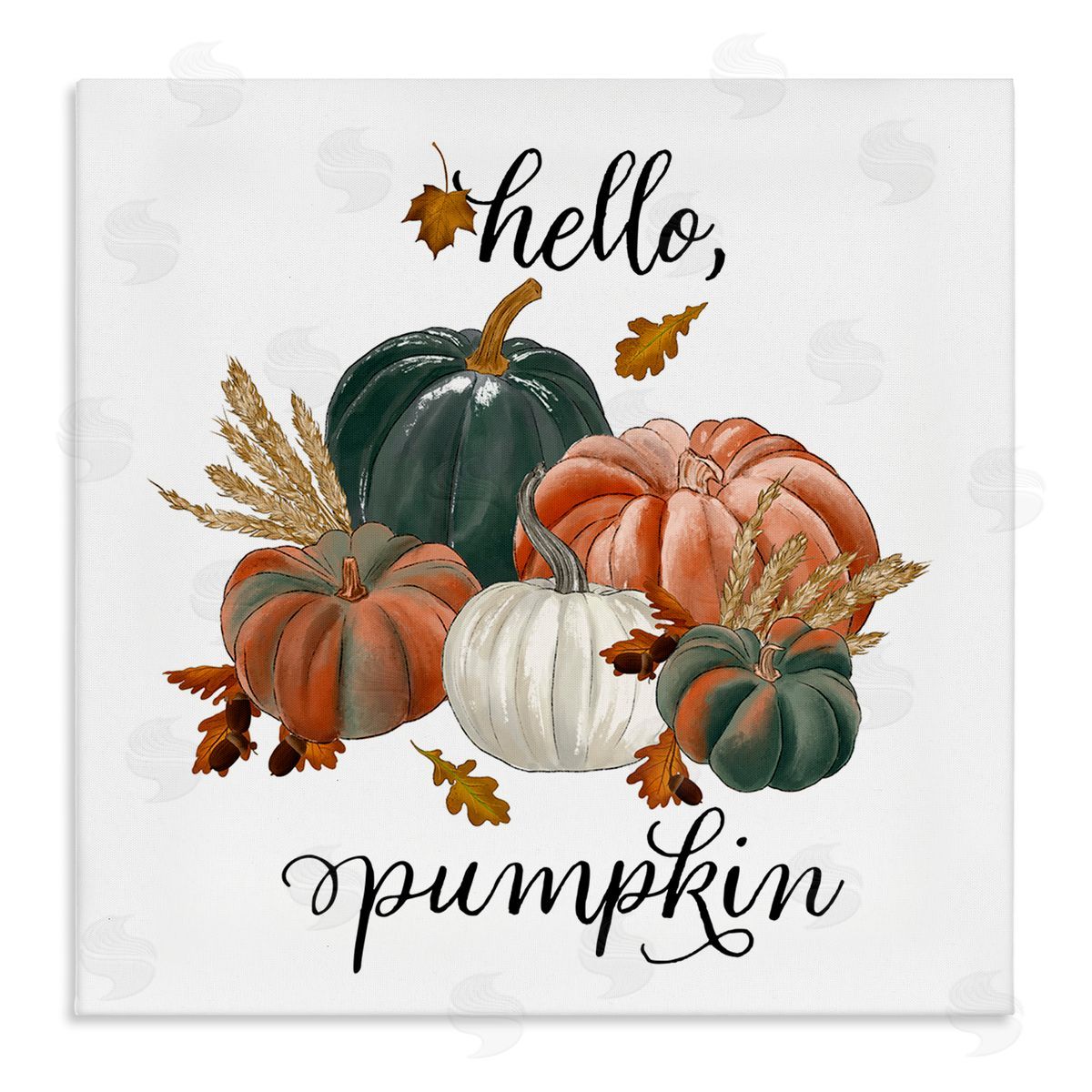 The Saturday Evening Post Hello Pumpkin Fall Harvest Stretched Canvas Wall Art Print