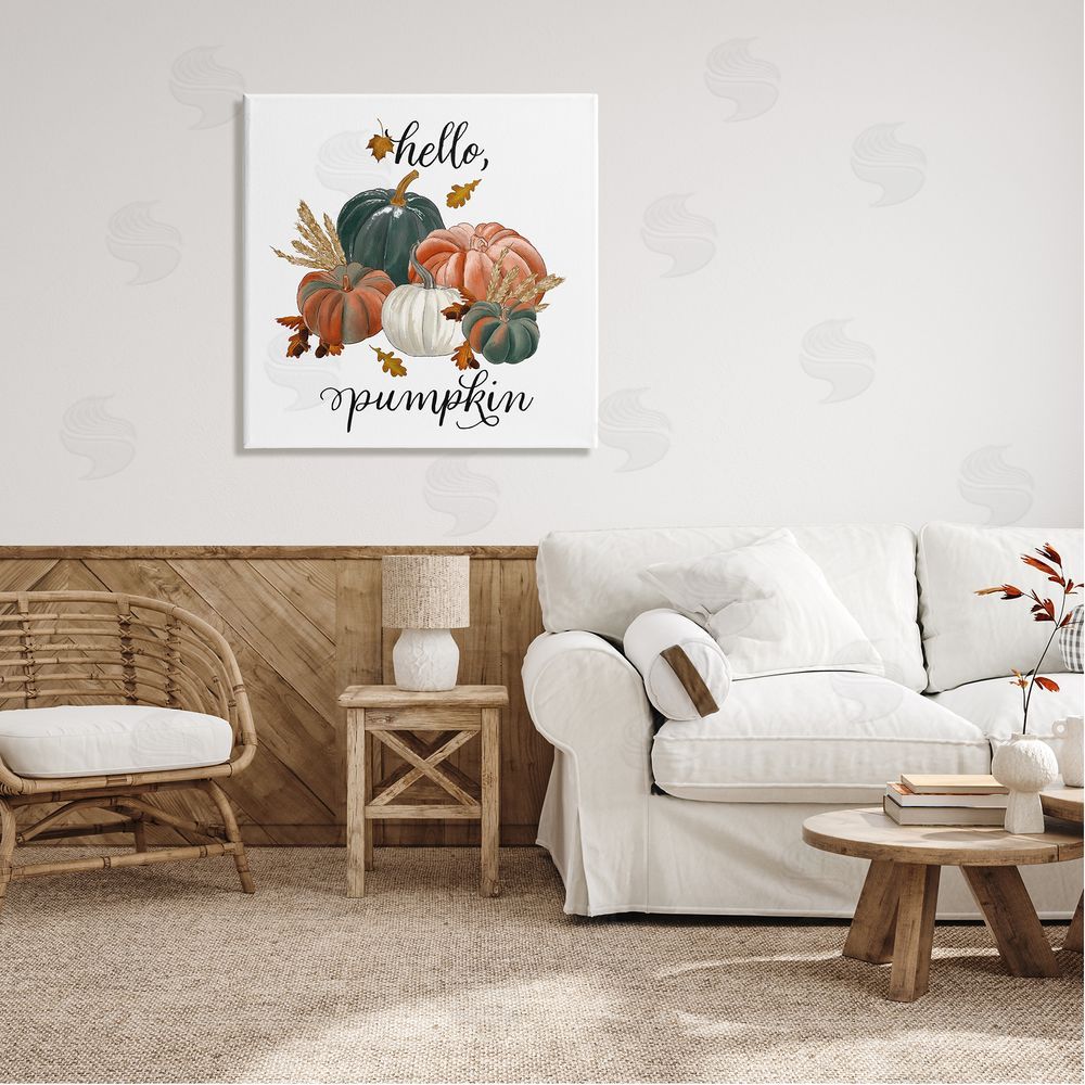 The Saturday Evening Post Hello Pumpkin Fall Harvest Canvas Wall Art in Room