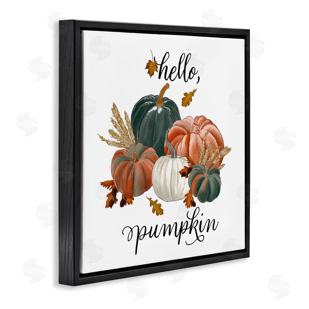 The Saturday Evening Post Hello Pumpkin Fall Harvest Black Floating Frame Canvas Wall Art Print