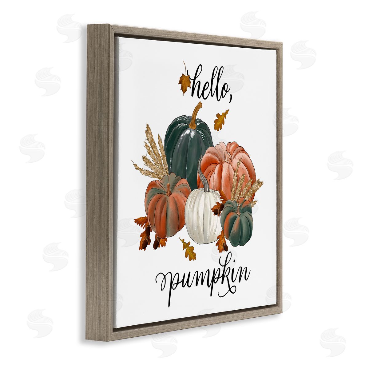 The Saturday Evening Post Hello Pumpkin Fall Harvest Brown Floating Frame Canvas Wall Art Print