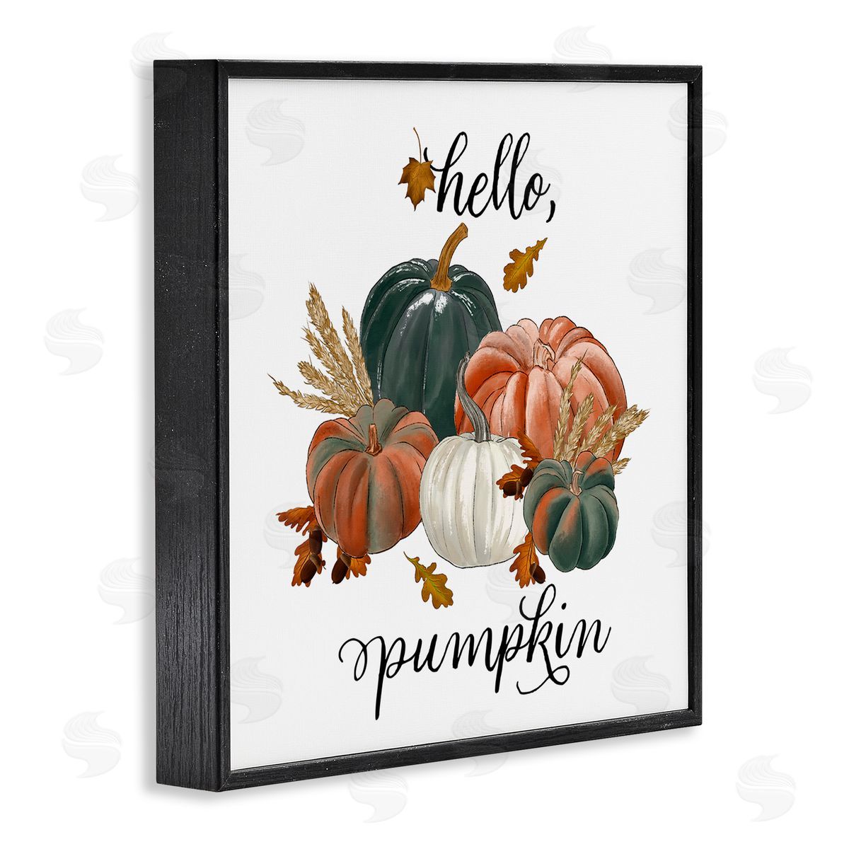 The Saturday Evening Post Hello Pumpkin Fall Harvest Black Framed Glicee Wall Art Print