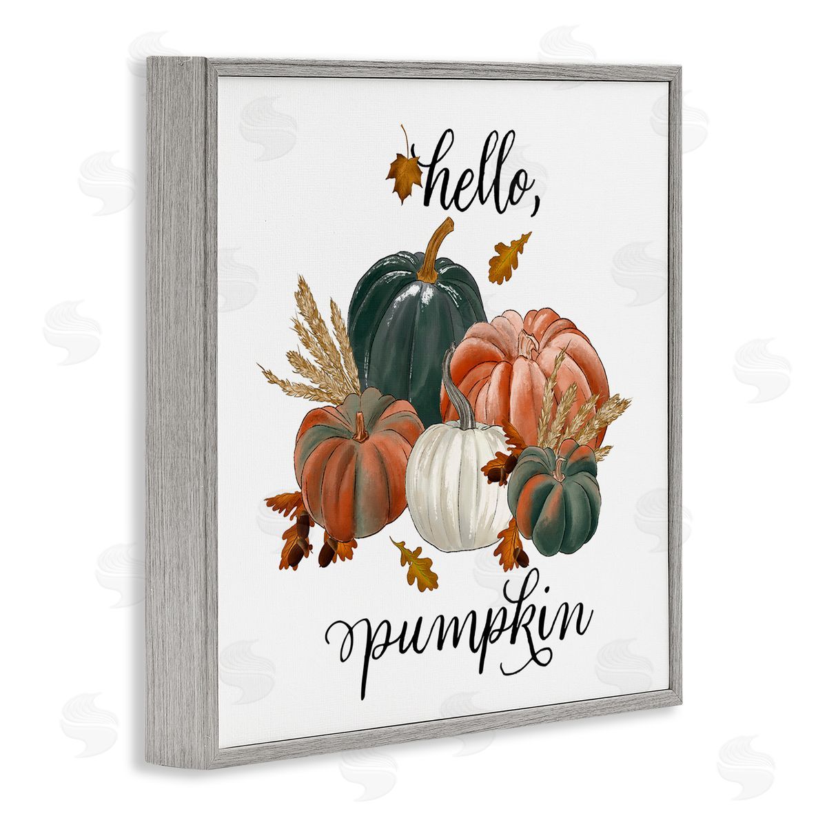 The Saturday Evening Post Hello Pumpkin Fall Harvest Gray Framed Glicee Wall Art Print