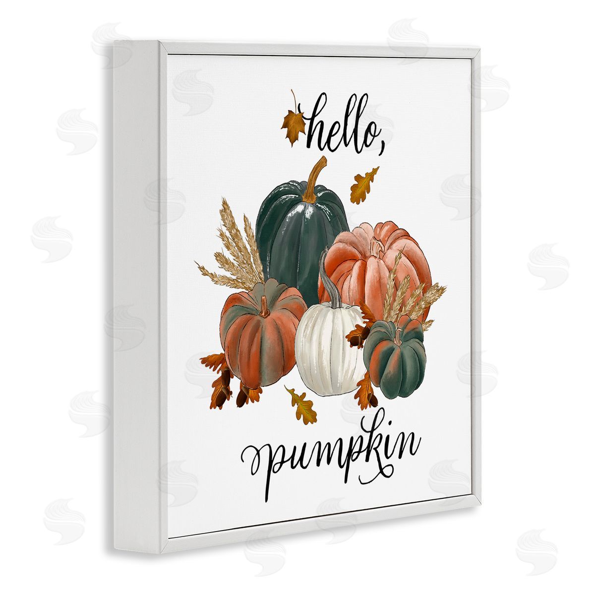 The Saturday Evening Post Hello Pumpkin Fall Harvest White Framed Glicee Wall Art Print