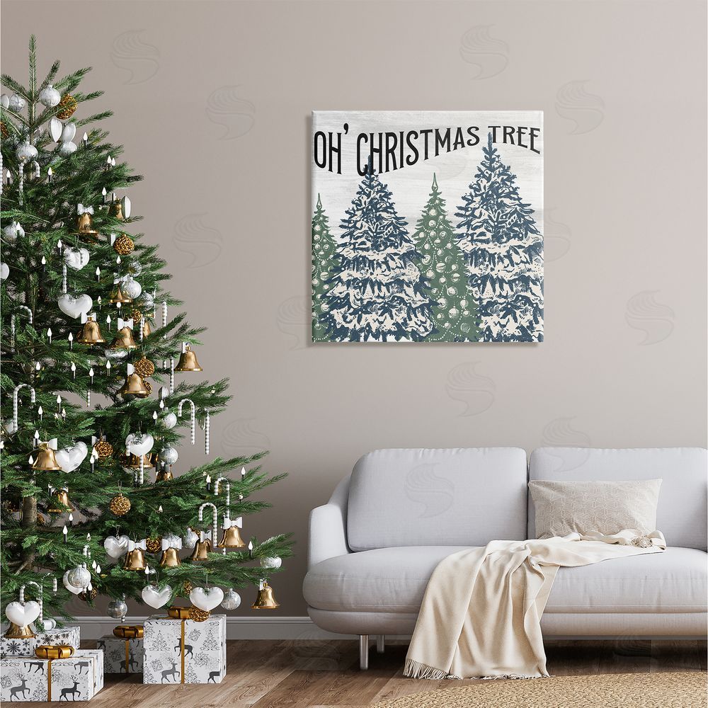 Kim Allen Oh Christmas Tree Vintage Canvas Wall Art in Room