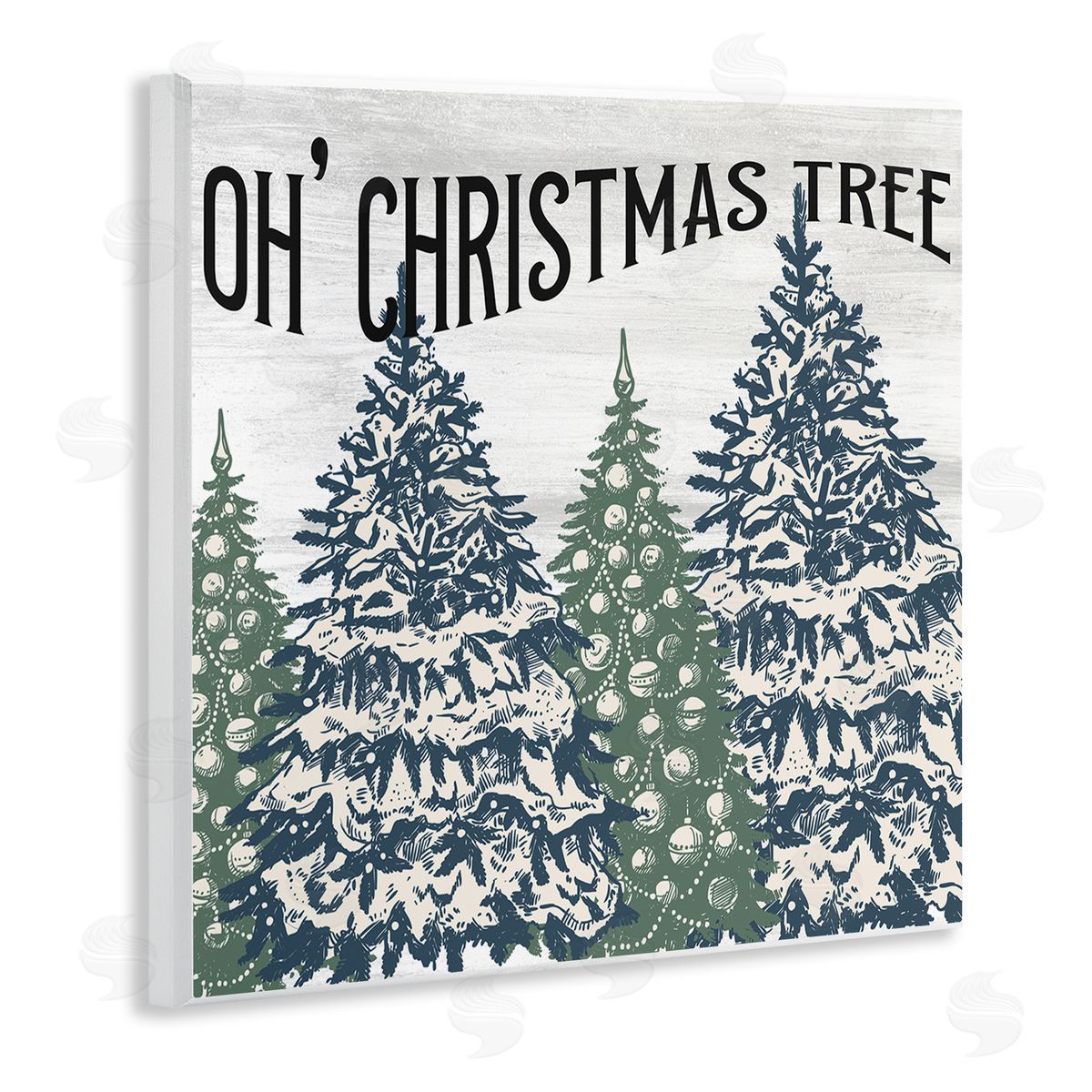 Kim Allen Oh Christmas Tree Vintage Wooden Wall Plaque Art Print