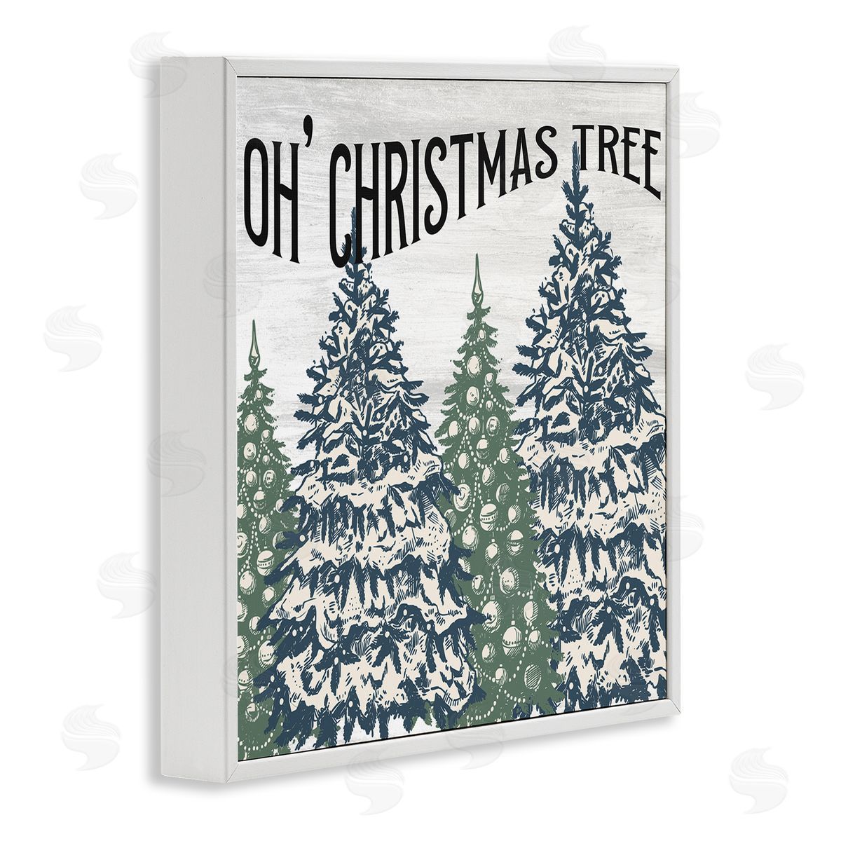 Kim Allen Oh Christmas Tree Vintage White Framed Glicee Wall Art Print