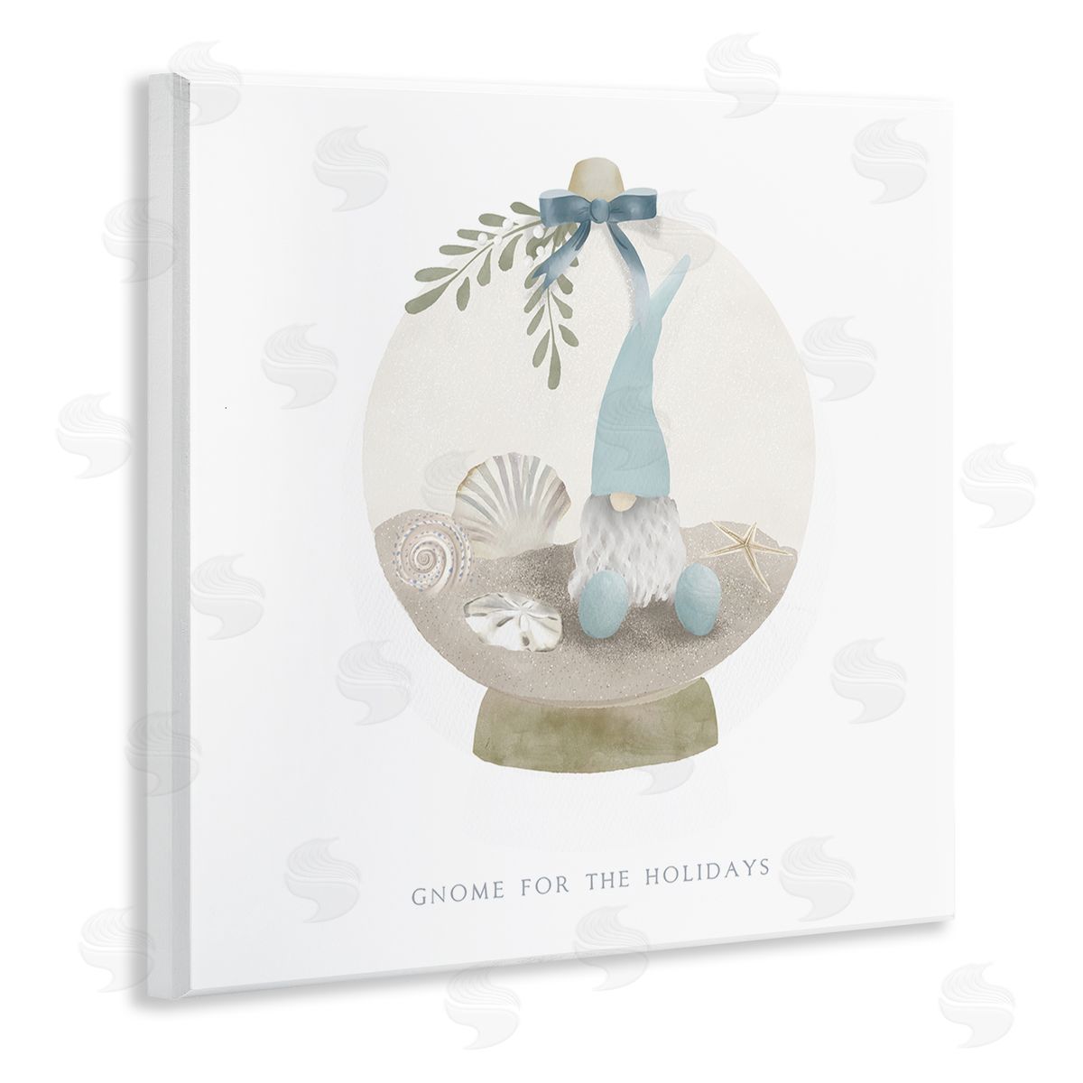 Leah Straatsma Gnome For The Holidays Seashells Wooden Wall Plaque Art Print