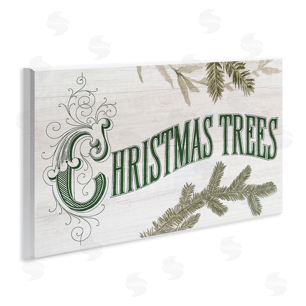 Stupell Studio Christmas Trees Ornate Letters