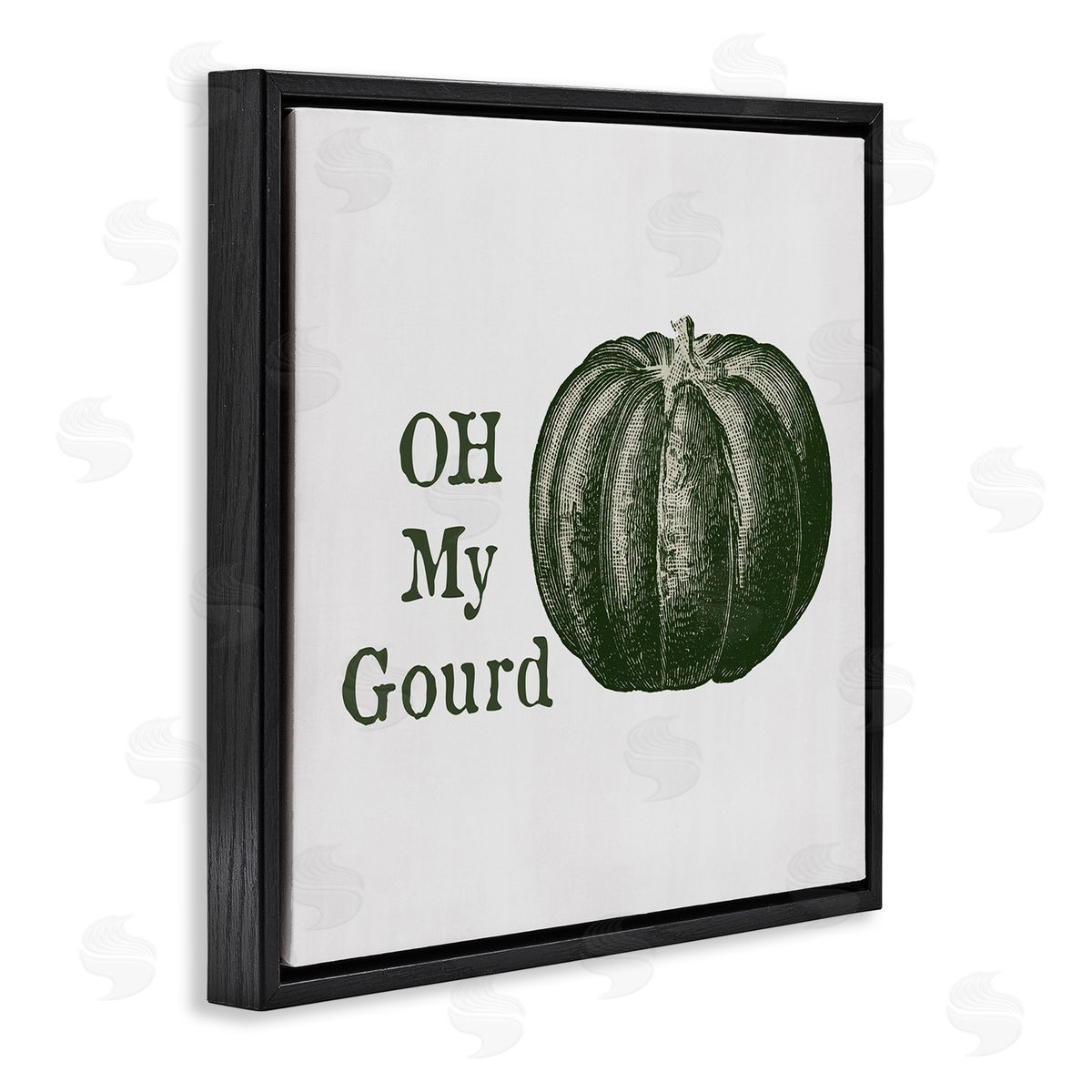 Lauren Rader Oh My Gourd Fall Pumpkin Black Floating Frame Canvas Wall Art Print