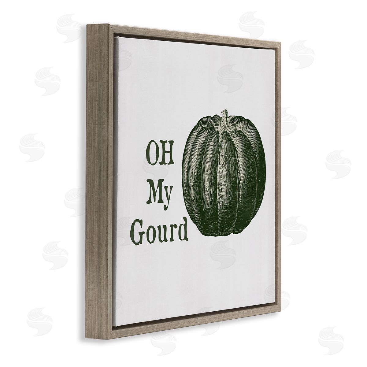 Lauren Rader Oh My Gourd Fall Pumpkin Brown Floating Frame Canvas Wall Art Print