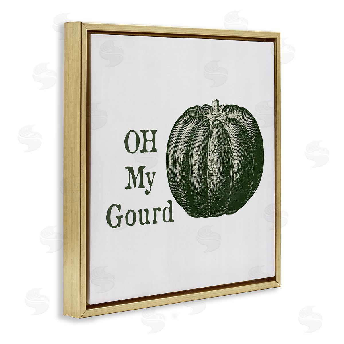 Lauren Rader Oh My Gourd Fall Pumpkin Gold Floating Frame Canvas Wall Art Print