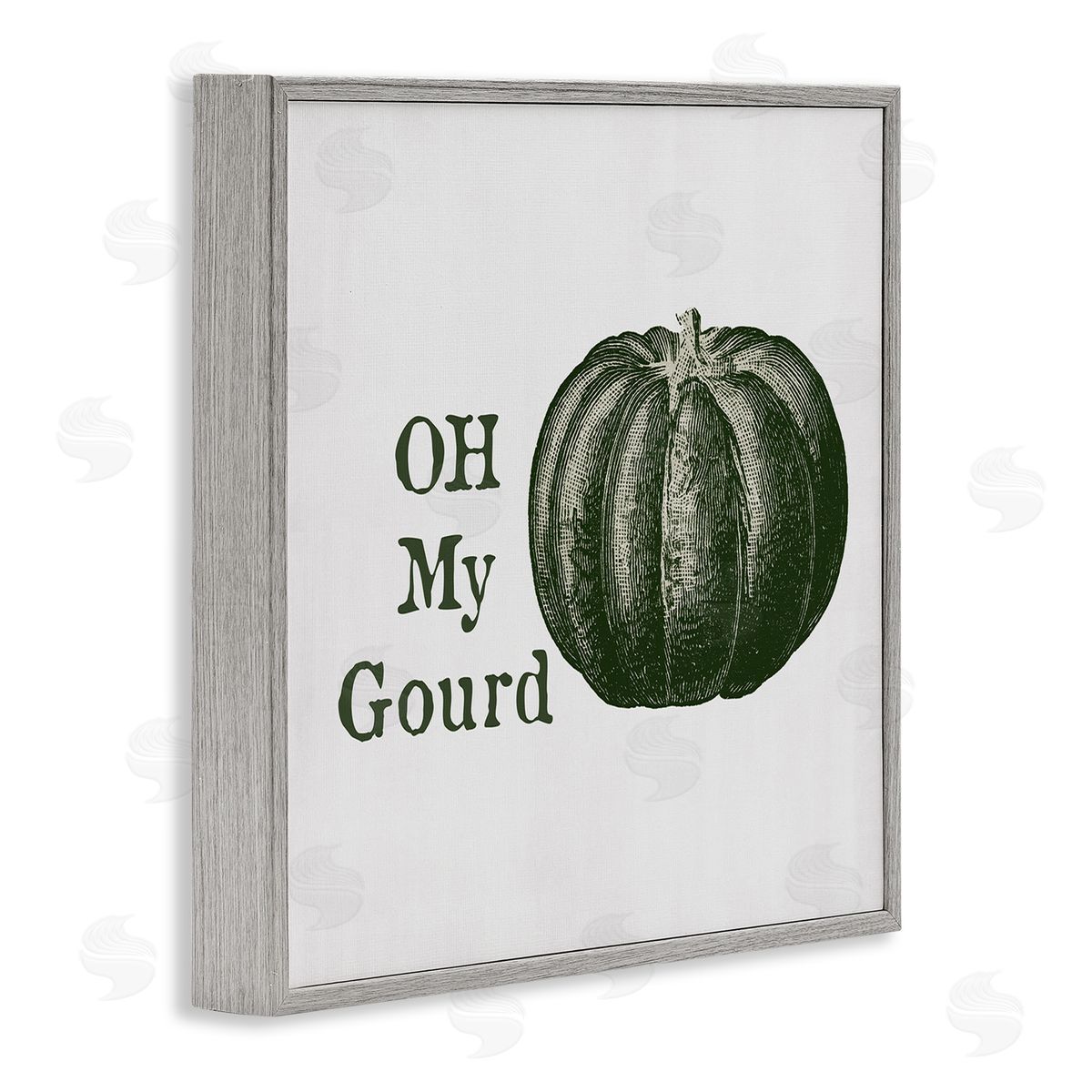 Lauren Rader Oh My Gourd Fall Pumpkin Gray Framed Glicee Wall Art Print