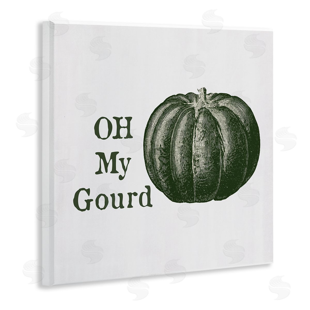Lauren Rader Oh My Gourd Fall Pumpkin Wooden Wall Plaque Art Print