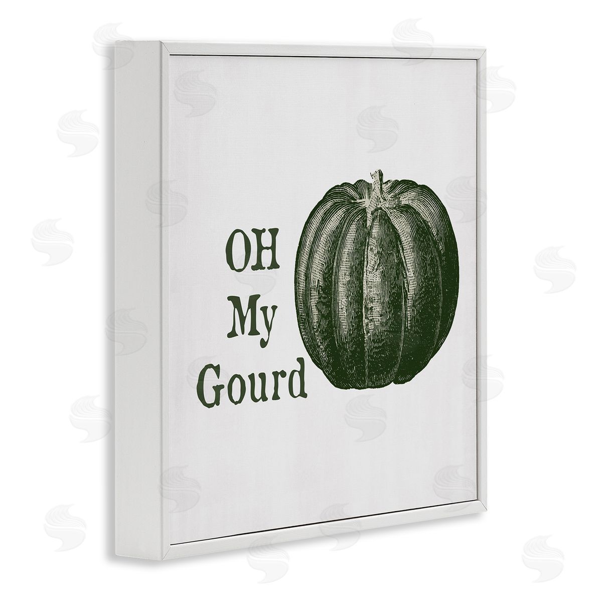 Lauren Rader Oh My Gourd Fall Pumpkin White Framed Glicee Wall Art Print