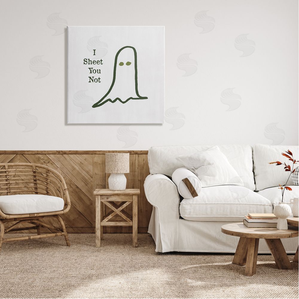 Lauren Rader I Sheet You Not Ghost Canvas Wall Art in Room