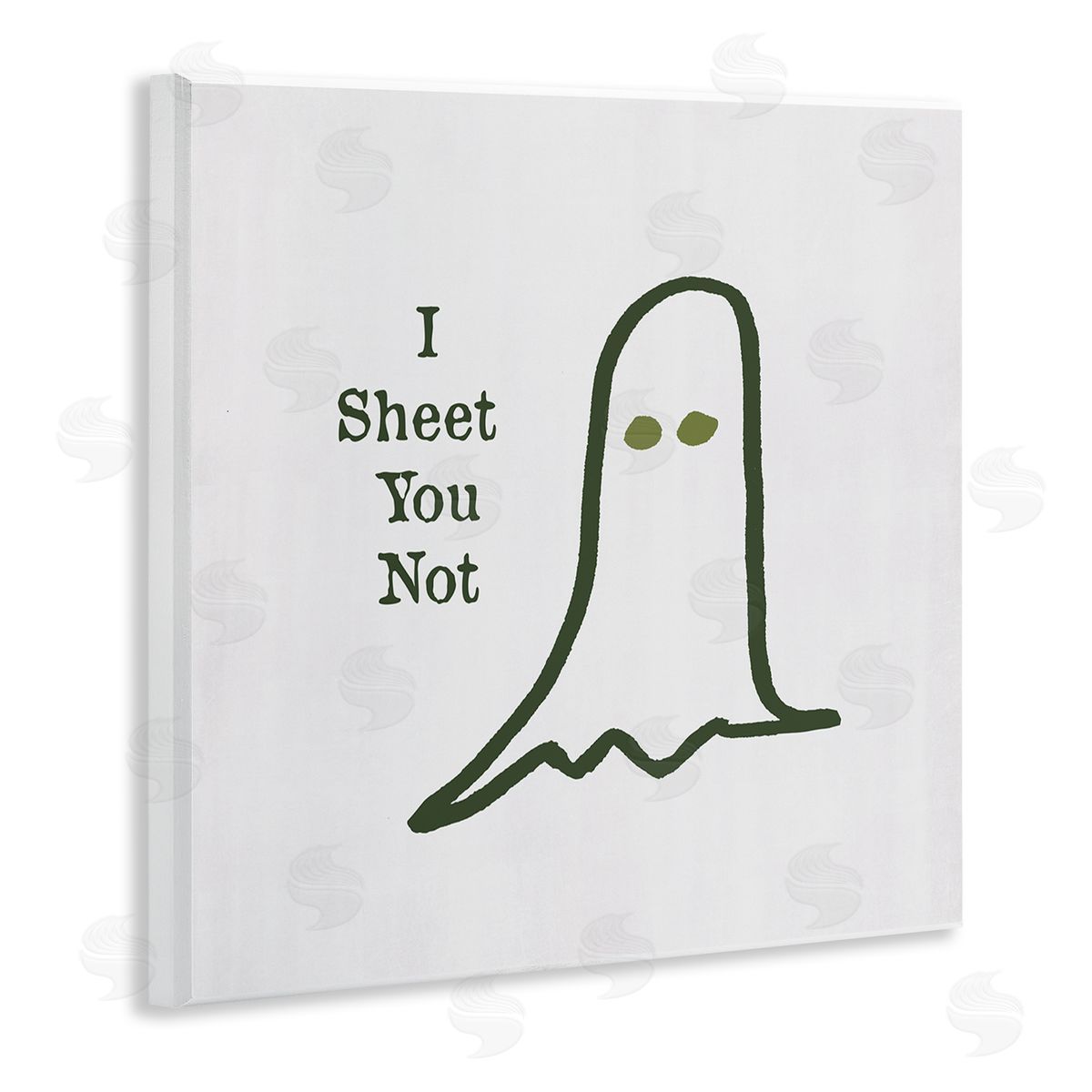 Lauren Rader I Sheet You Not Ghost Wooden Wall Plaque Art Print