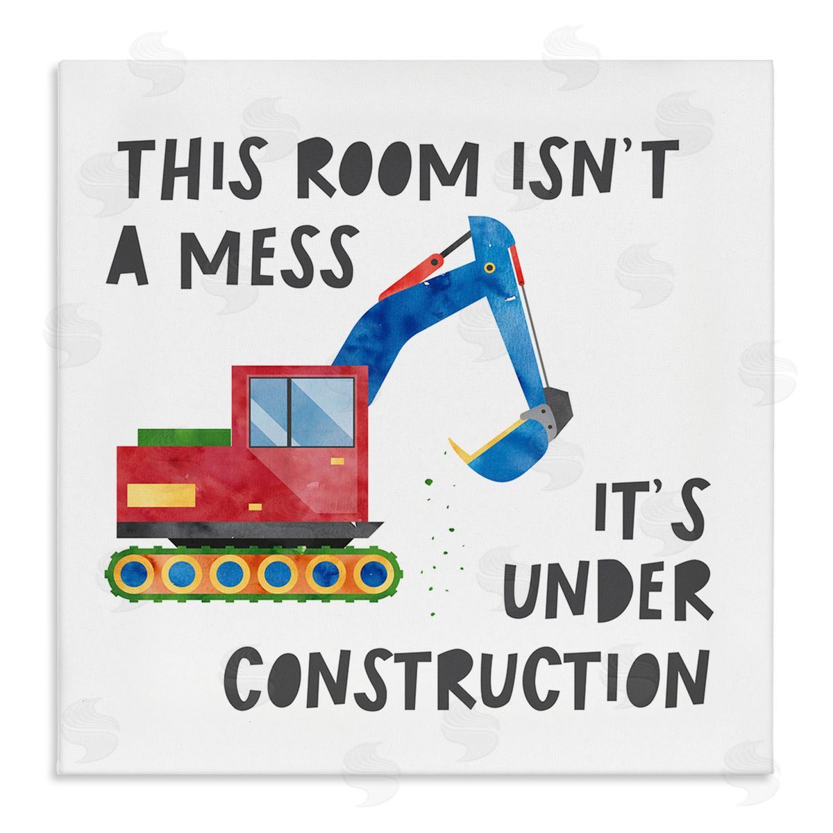 Jennifer McCully This Room Is Under Construction Phrase Stretched Canvas Wall Art Print