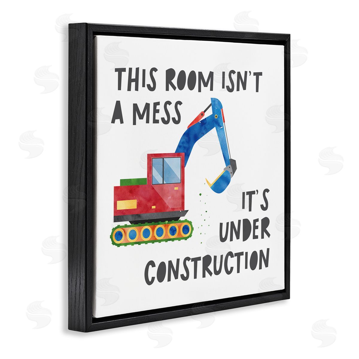 Jennifer McCully This Room Is Under Construction Phrase Black Floating Frame Canvas Wall Art Print