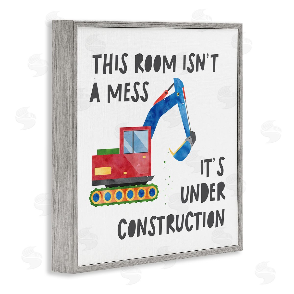 Jennifer McCully This Room Is Under Construction Phrase Gray Framed Glicee Wall Art Print