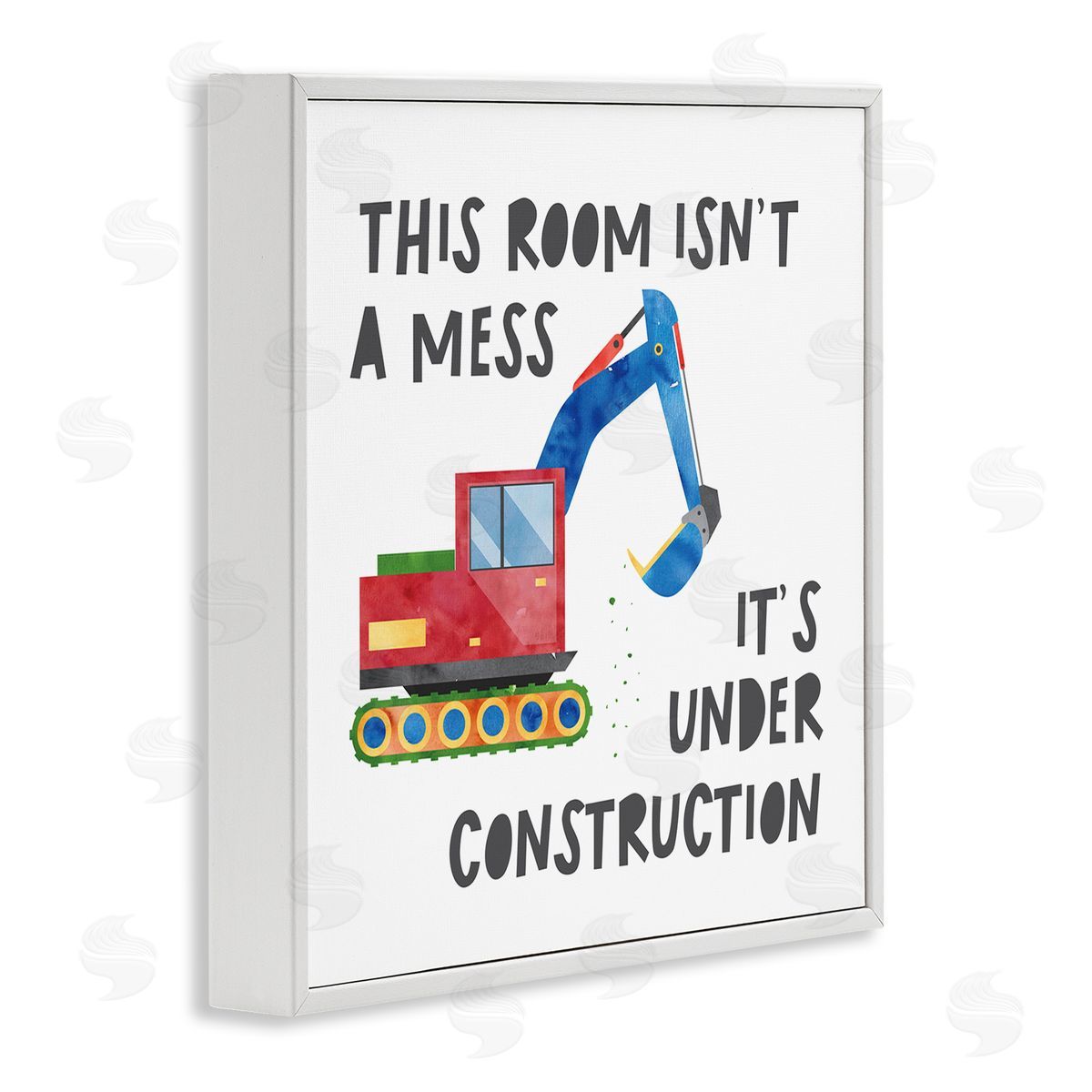 Jennifer McCully This Room Is Under Construction Phrase White Framed Glicee Wall Art Print