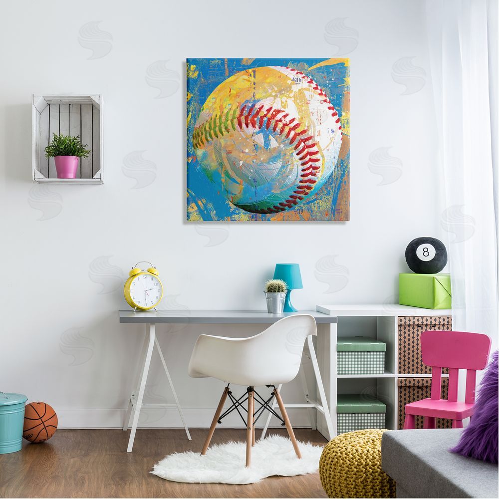 Savannah Miller Urban Style Baseball Sports Canvas Wall Art in Room