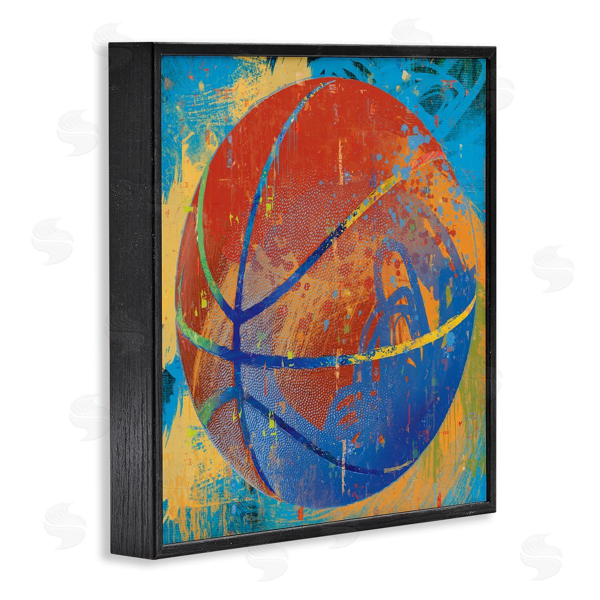 Savannah Miller Urban Splatter Sports Basketball Black Framed Glicee Wall Art Print