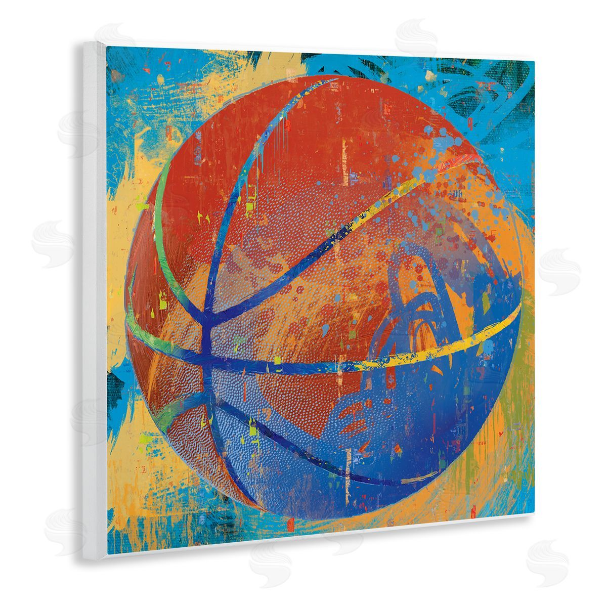 Savannah Miller Urban Splatter Sports Basketball Wooden Wall Plaque Art Print