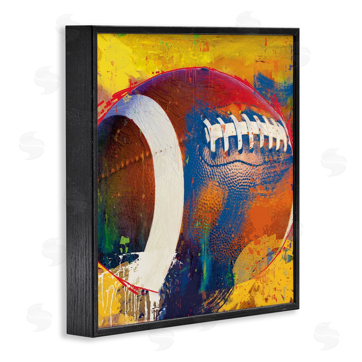 Savannah Miller Football Paint Splatter Sports Black Framed Glicee Wall Art Print
