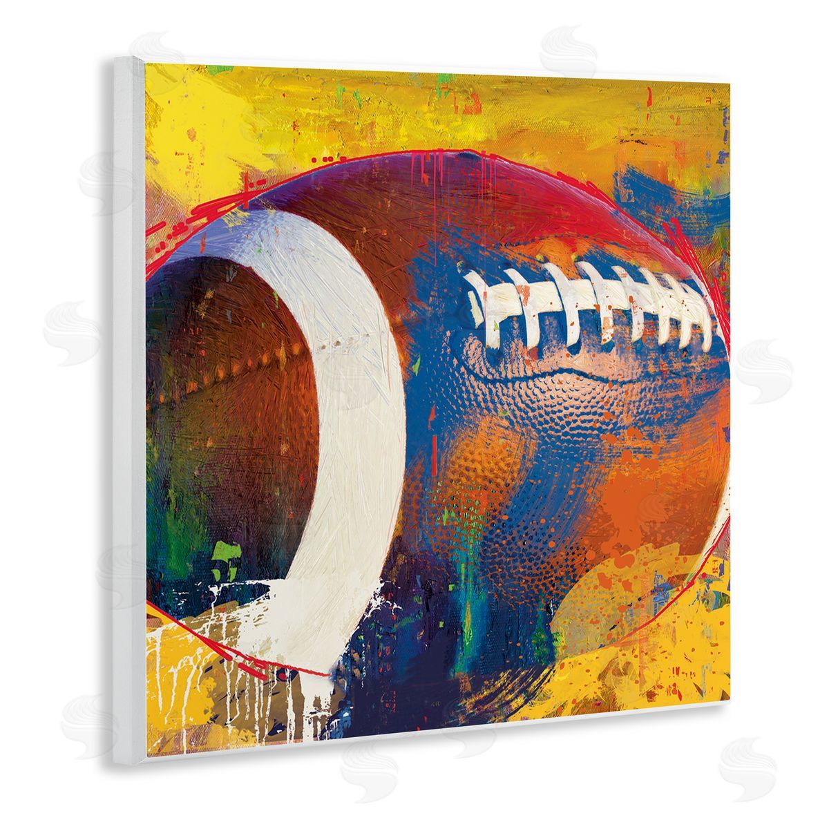 Savannah Miller Football Paint Splatter Sports Wooden Wall Plaque Art Print