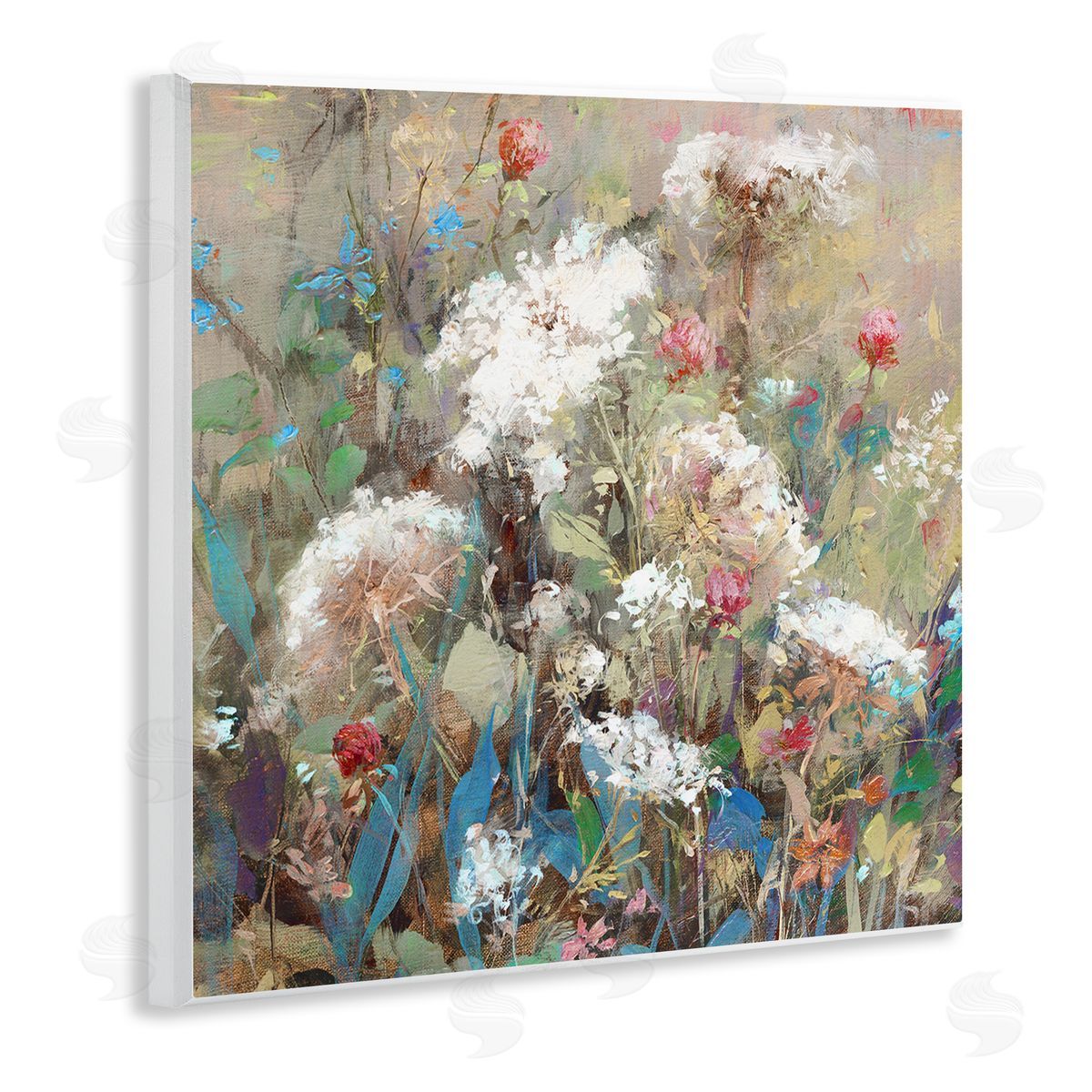 Katie Swatland Mixed Wildflower Nature Arrangement Wooden Wall Plaque Art Print