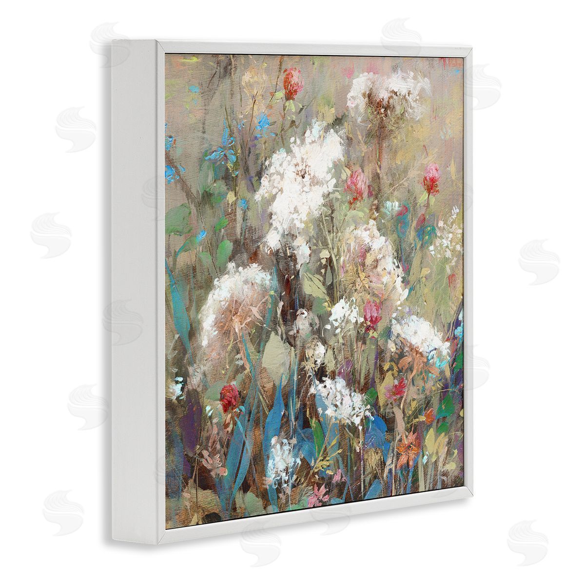 Katie Swatland Mixed Wildflower Nature Arrangement White Framed Glicee Wall Art Print