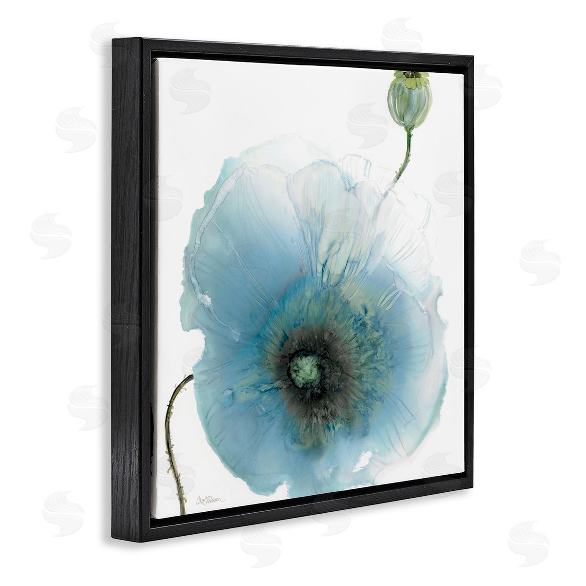 Carol Robinson Contemporary Flower Petal Shape Black Floating Frame Canvas Wall Art Print