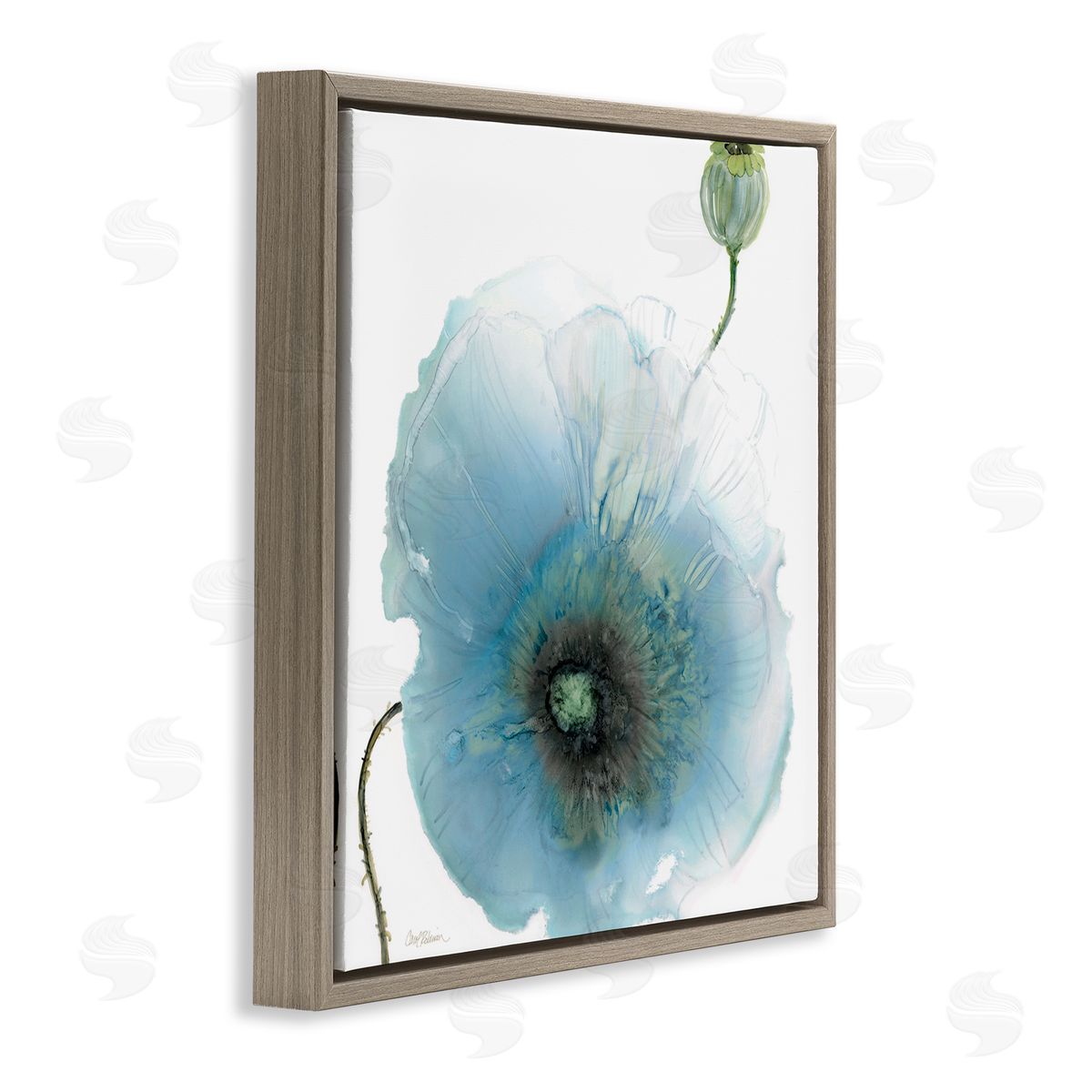 Carol Robinson Contemporary Flower Petal Shape Brown Floating Frame Canvas Wall Art Print