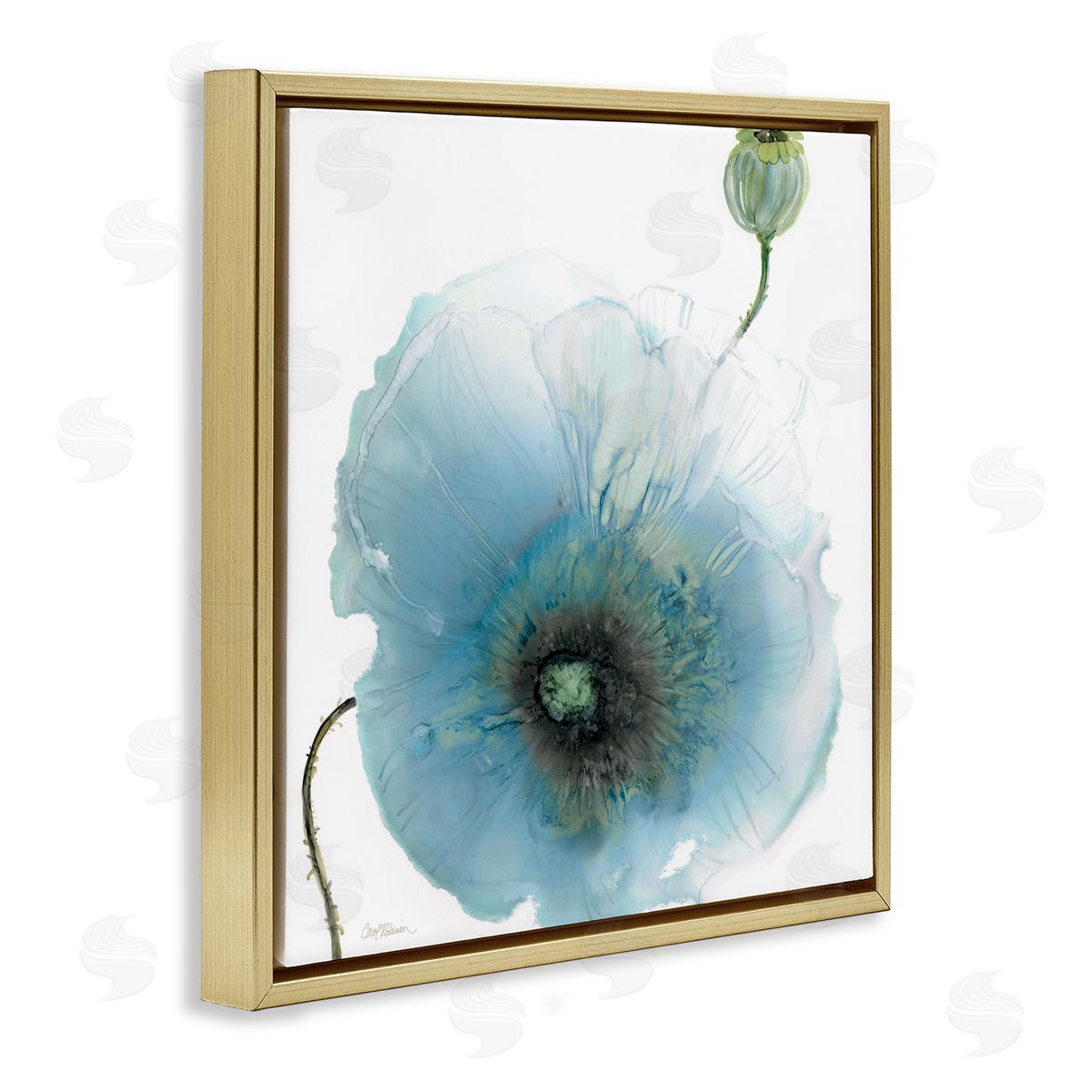 Carol Robinson Contemporary Flower Petal Shape Gold Floating Frame Canvas Wall Art Print